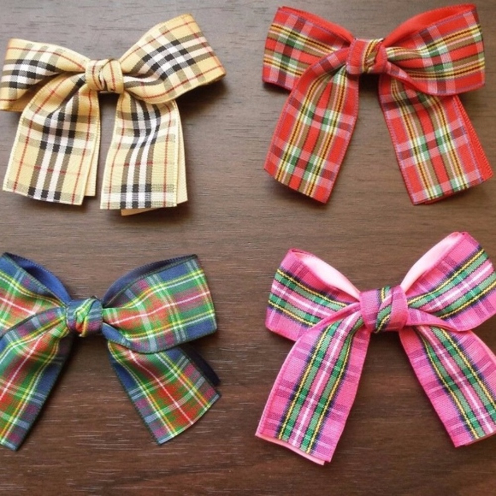 *SALE* Tartan Plaid bowtie hair bow clip